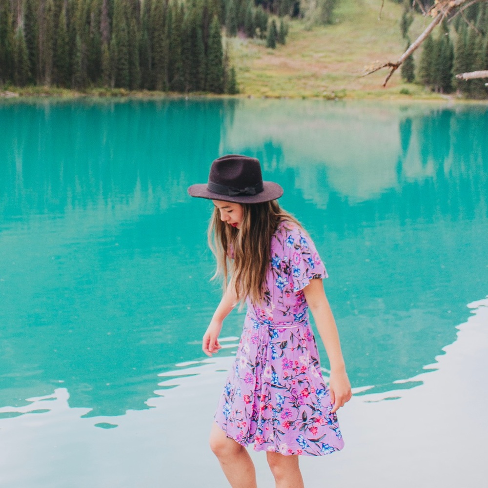 Purple floral print Lulu’s wrap dress